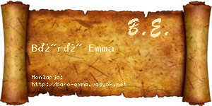 Báró Emma névjegykártya